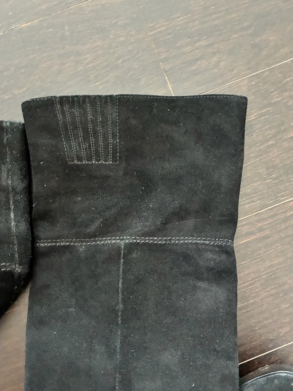 Black suede over the knee boots - Picture 2 of 10